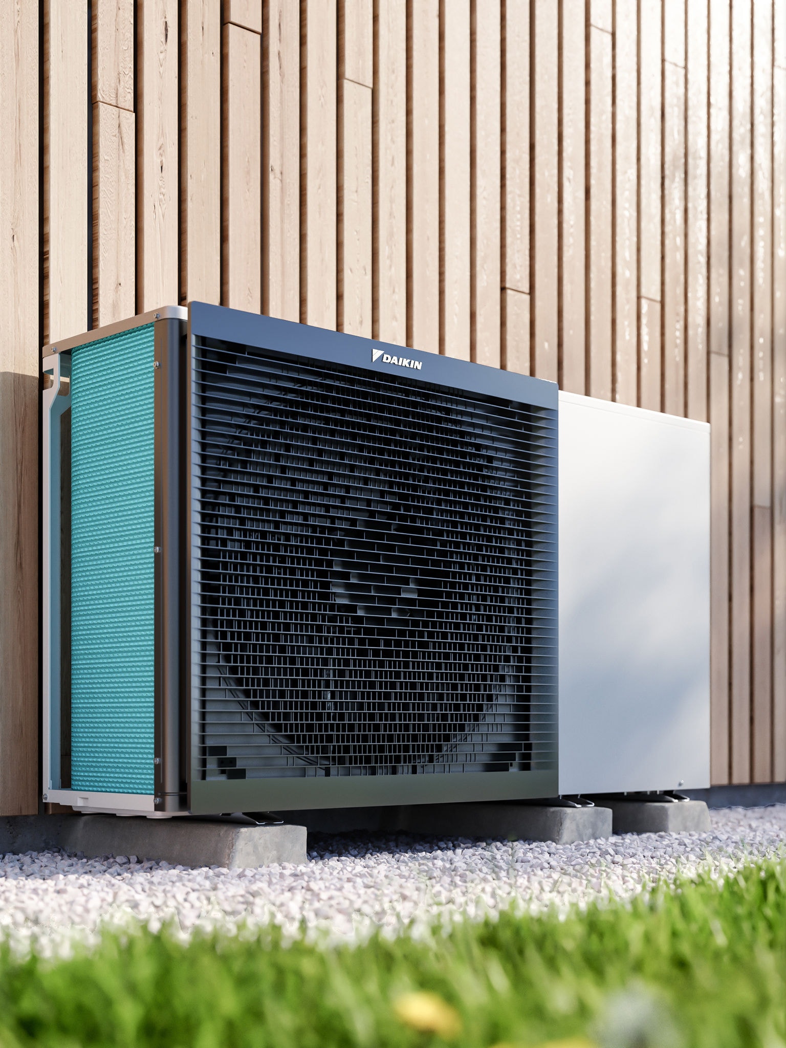 Vanjska jedinica Daikin Altherma smještena u vrtu